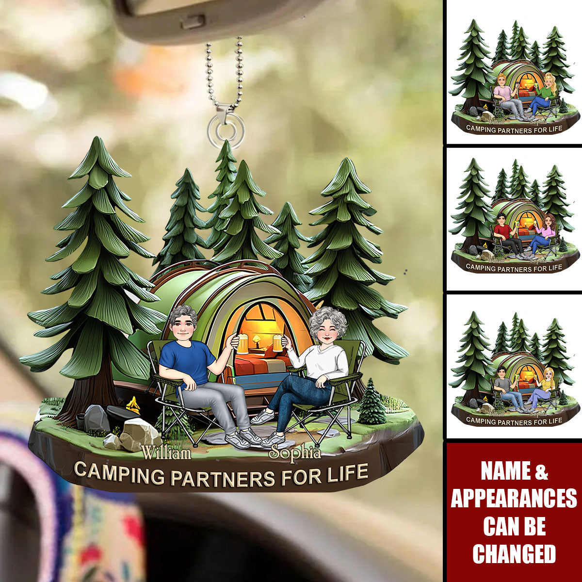 Camping Partners For Life - Personalized Car Ornament