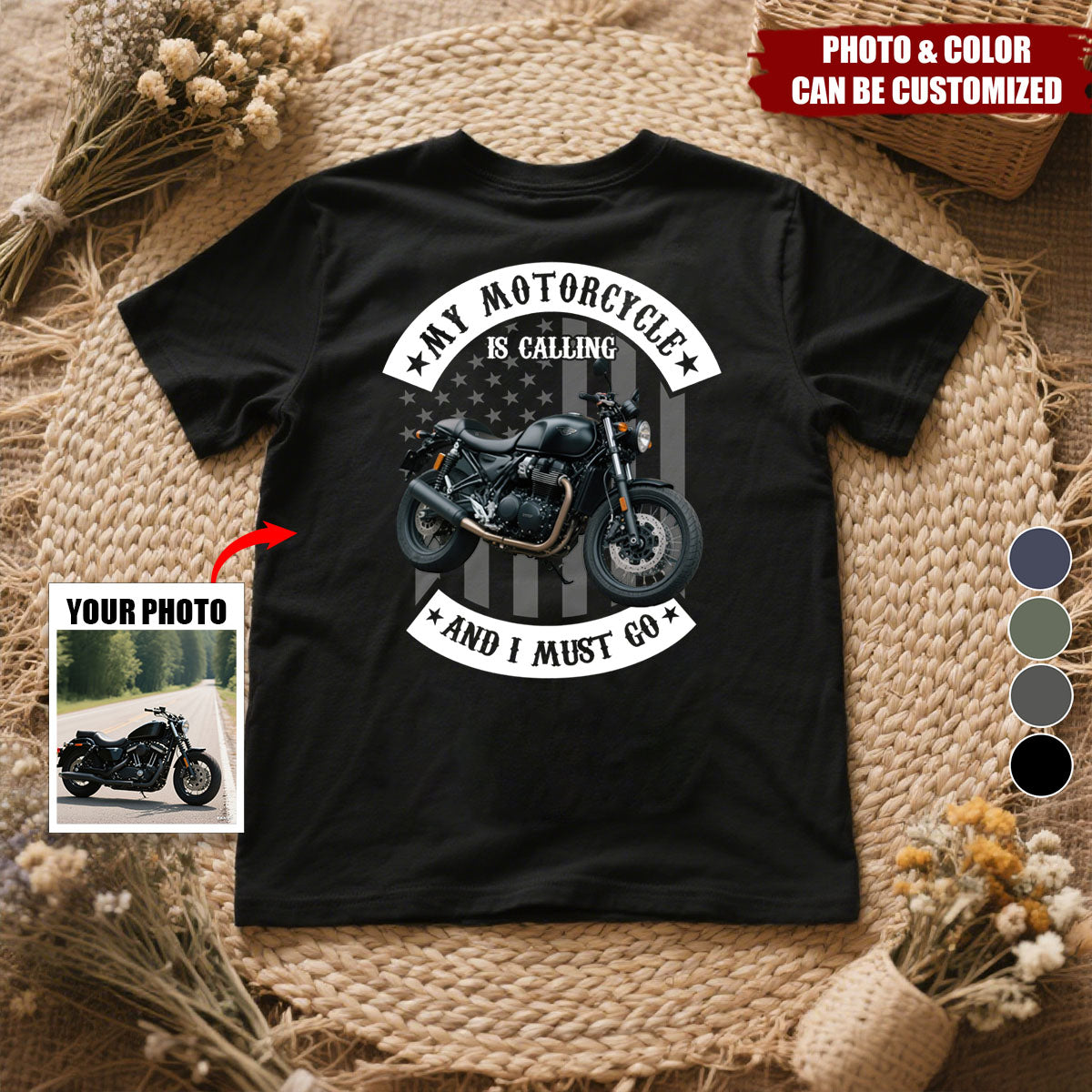 Custom Photo My Motorcycle Is Calling - Personalized Shirt, Gift For Biker, Motorcycle Lovers