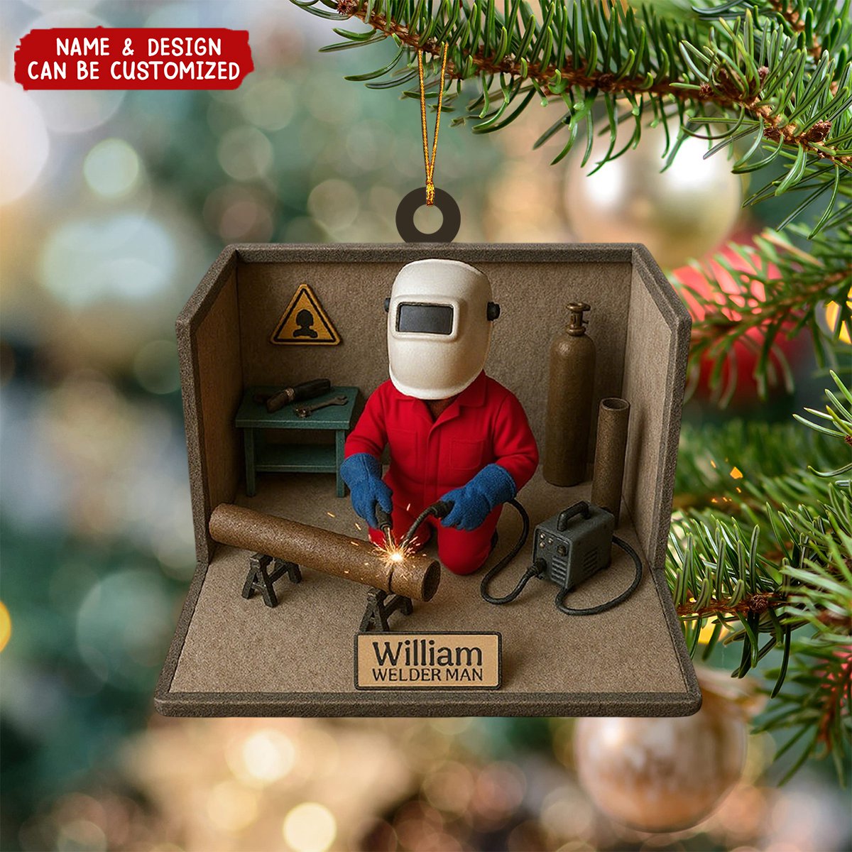 Welder Man - Personalized Christmas Acrylic Ornament