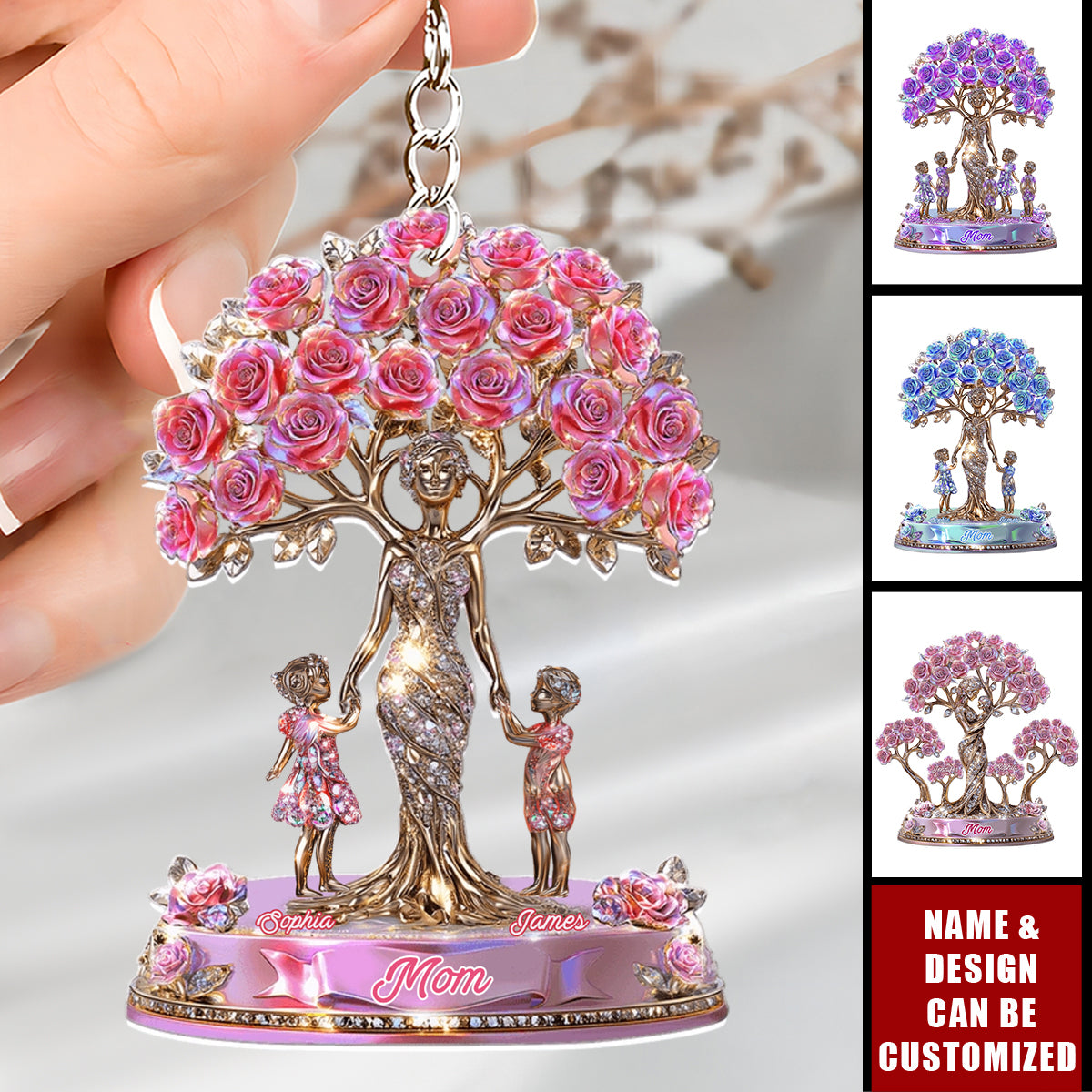 The Love Between Mother And Her Kids - Personalized Acrylic Keychain