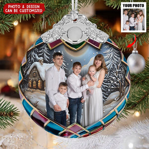 Custom Photo Christmas Globe Ball Our Greatest Gift Is Each Other - Personalized Glass Ornament