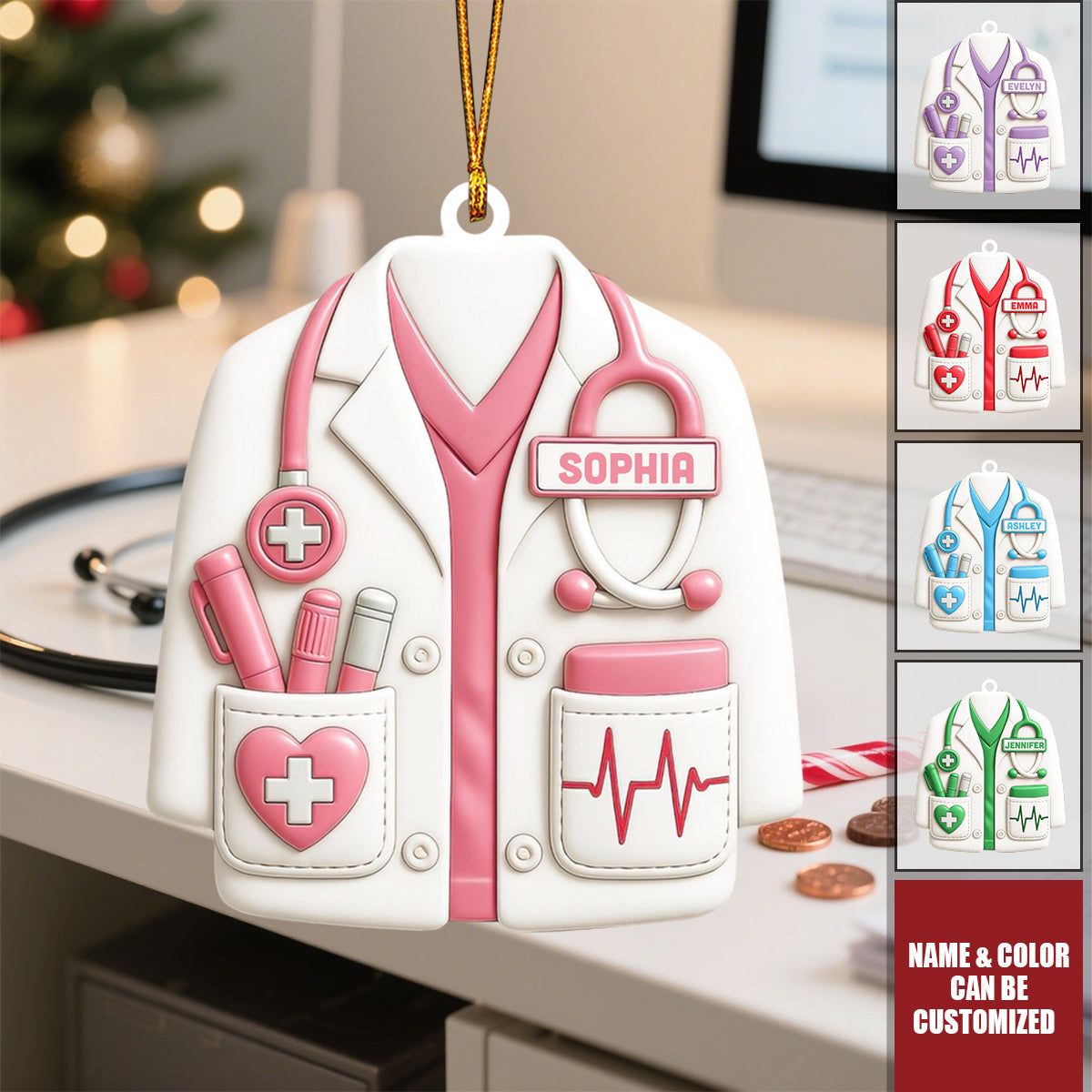 Celebrate Your Favorite Healthcare Hero - Personalized Acrylic Ornament, Gift For Doctors and Medical Students
