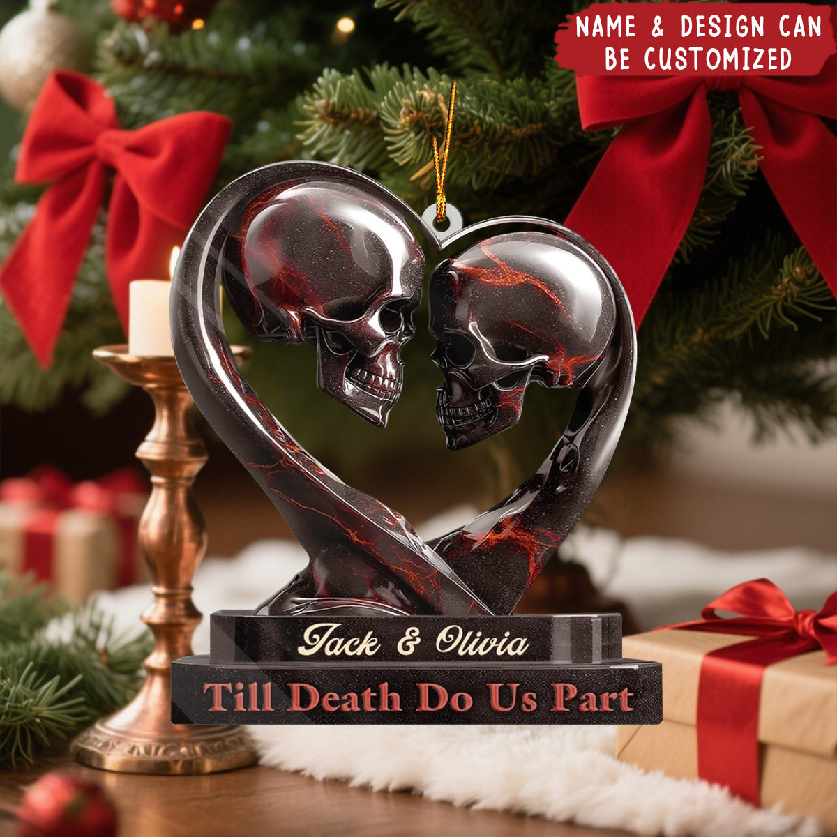 Our Love Story Never Dies - Personalized Acrylic Ornament, Gifts For Husband And Wife