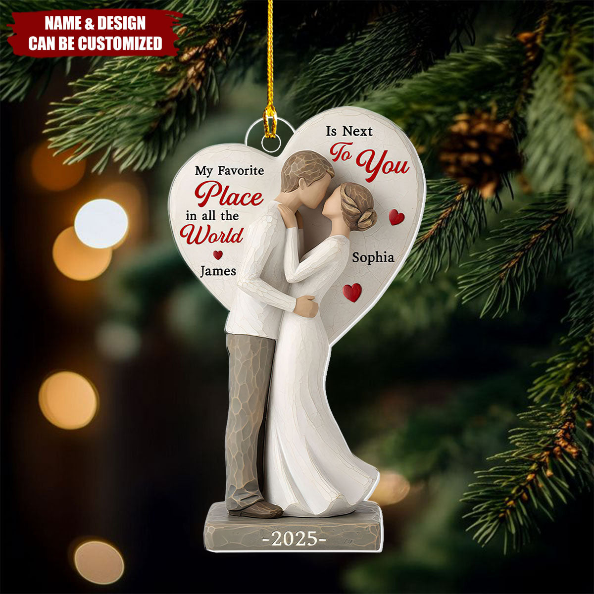 Next To You - Personalized Acrylic Ornament, Gift For Couple