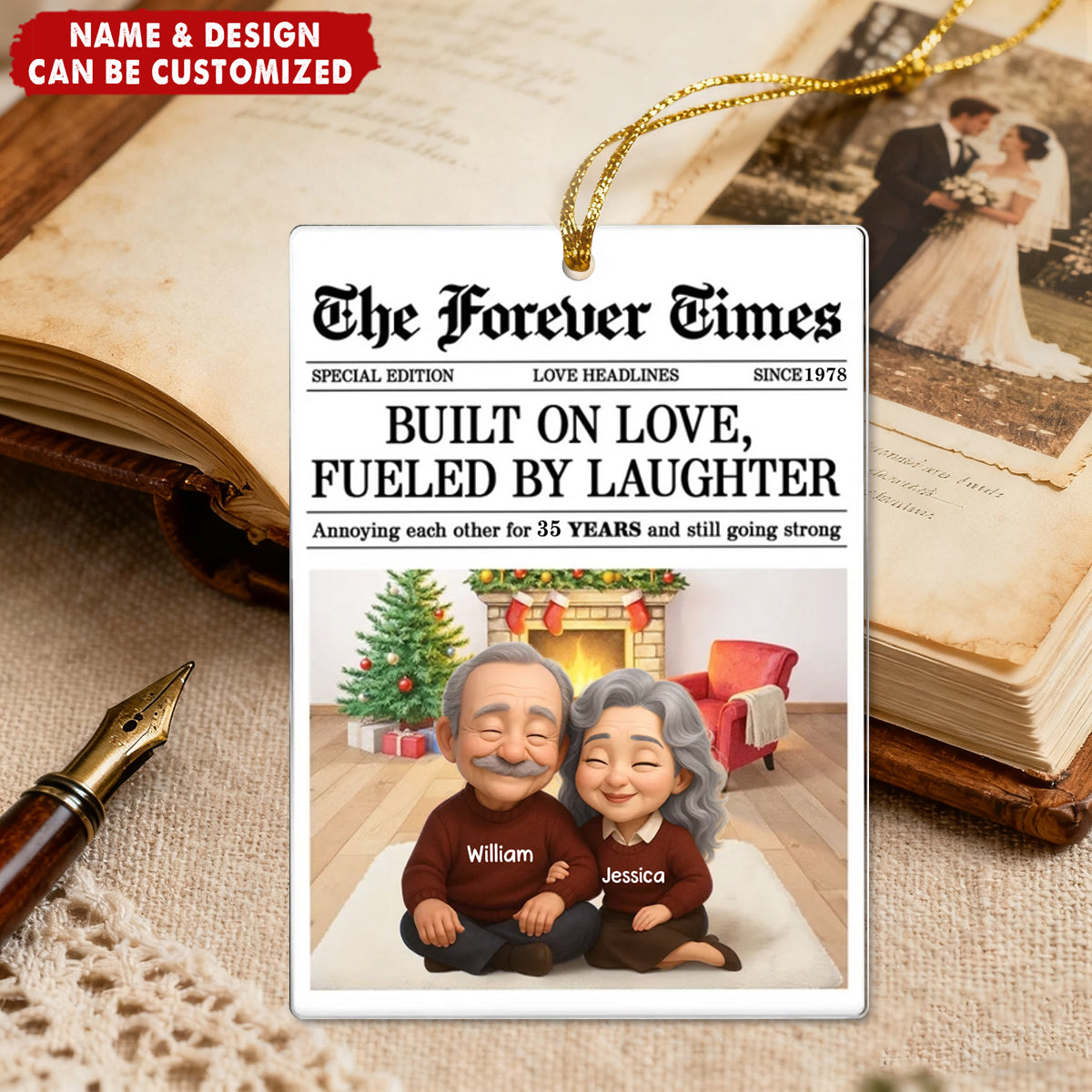 The Forever Times Couple Growing Old Together - Personalized Acrylic Ornament
