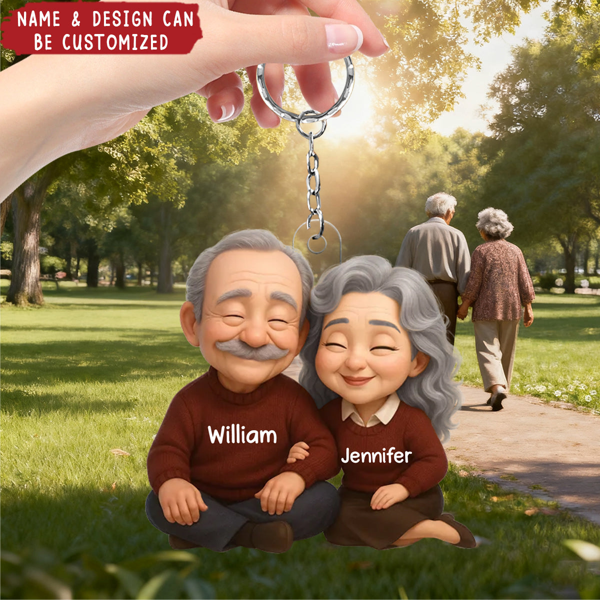 Couple Growing Old Together - Personalized Acrylic Keychain