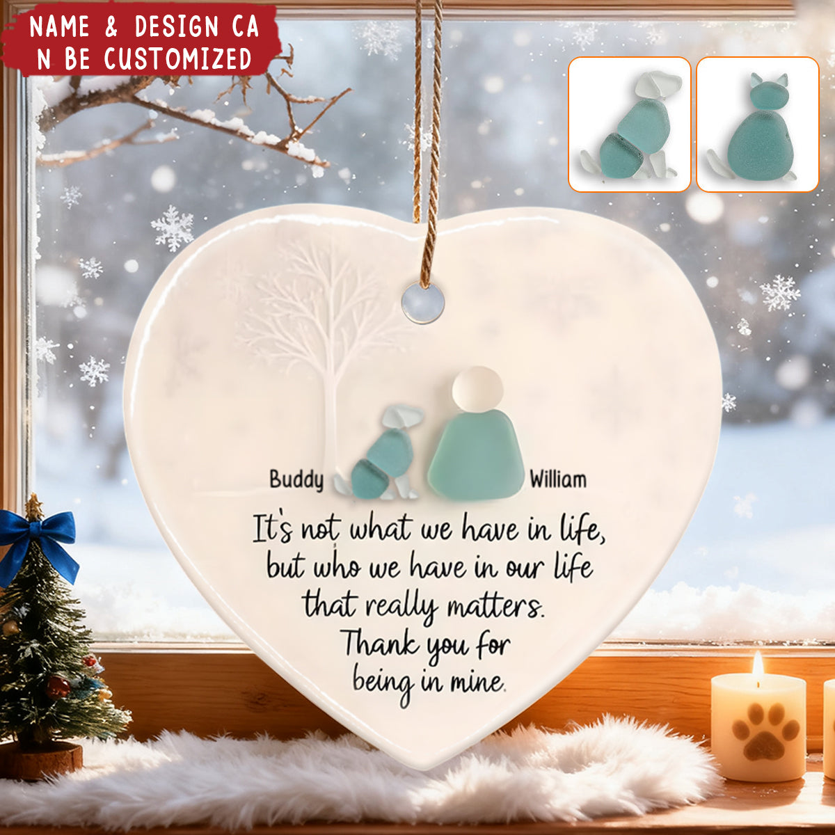 It's Not What We Have In Life - Personalized Pet Ceramic Heart Ornament