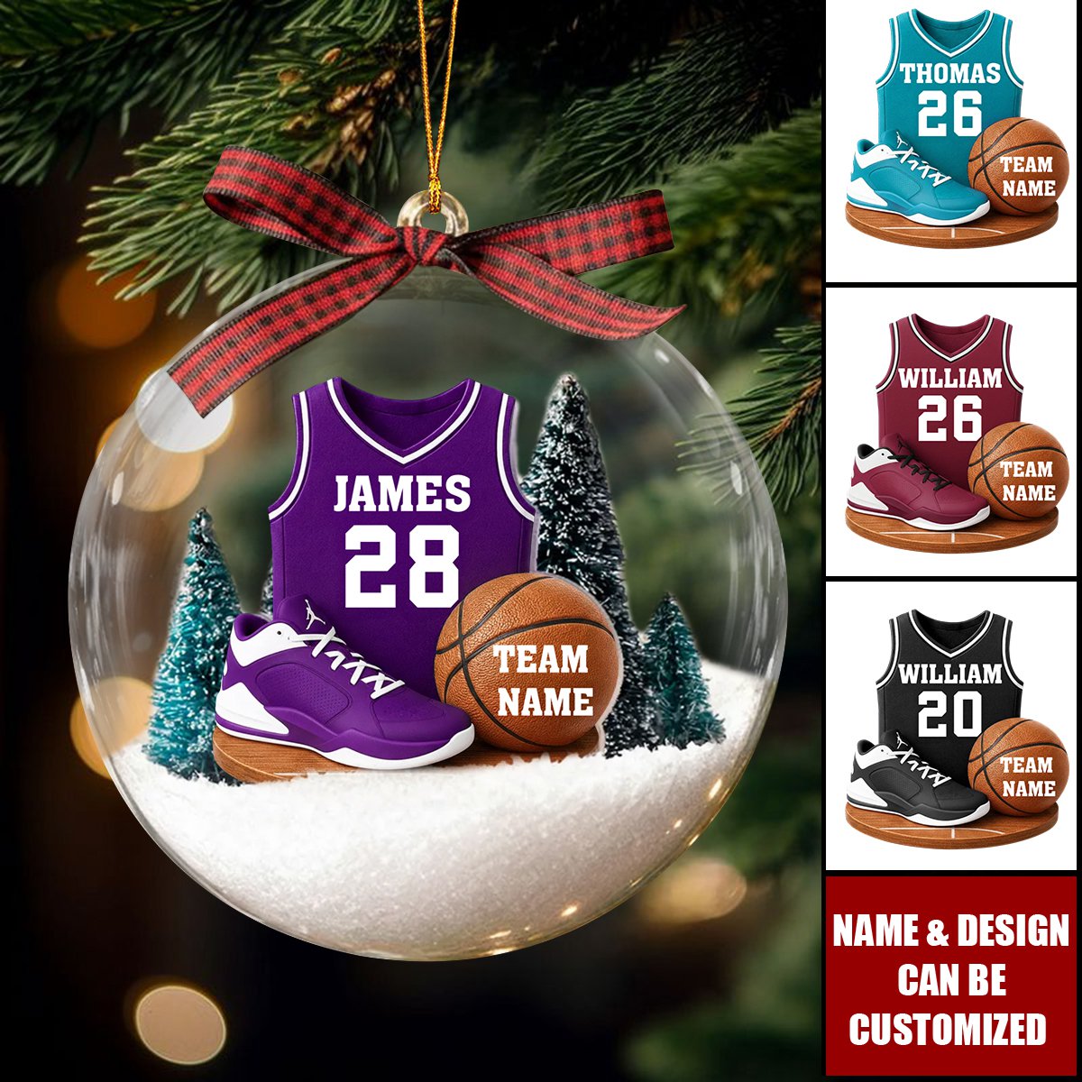 Basketball Kit - Personalized Snow Globe Ornament - Christmas Gift For Son, Boyfriend, Gift For Him