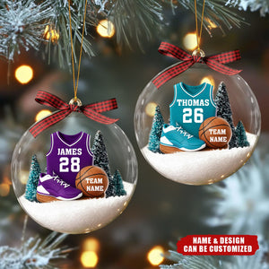 Basketball Kit - Personalized Snow Globe Ornament - Christmas Gift For Son, Boyfriend, Gift For Him
