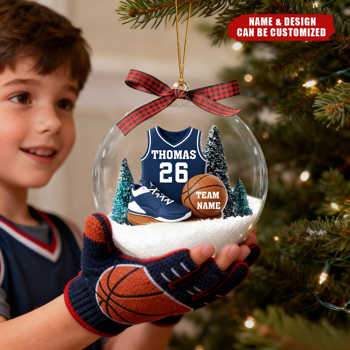 Basketball Kit - Personalized Snow Globe Ornament - Christmas Gift For Son, Boyfriend, Gift For Him