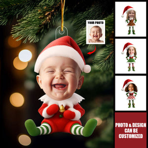 Custom Kid Face Cute Elf Baby - Personalized Acrylic Photo Ornament