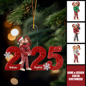 3D Shining Effect 2025 Christmas Gifts For Husband And Wife - Personalized Acrylic Ornament