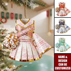 Cheerleading Toile de Jouy - Personalized Christmas Ornament, Gifts For Cheerleader