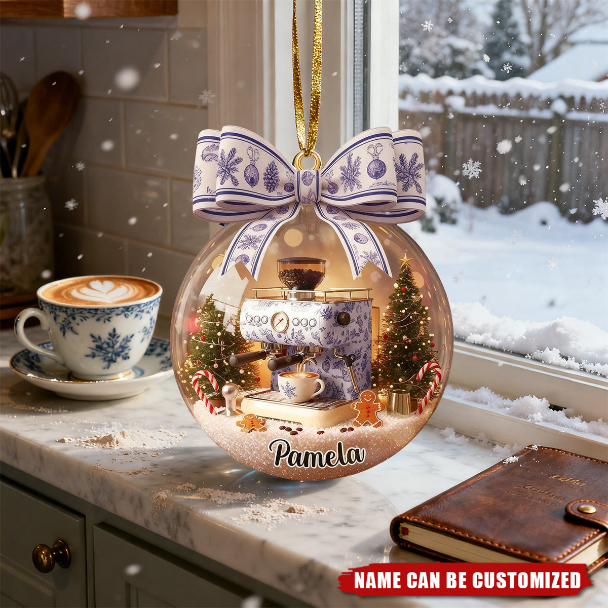 Coffee Machine - Personalized Christmas Acrylic Ornament