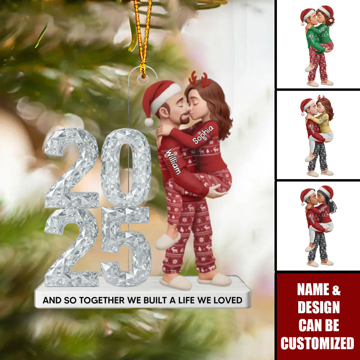 Couple Together - Personalized Acrylic Ornament, Christmas Gift For Him, For Her, For Couple