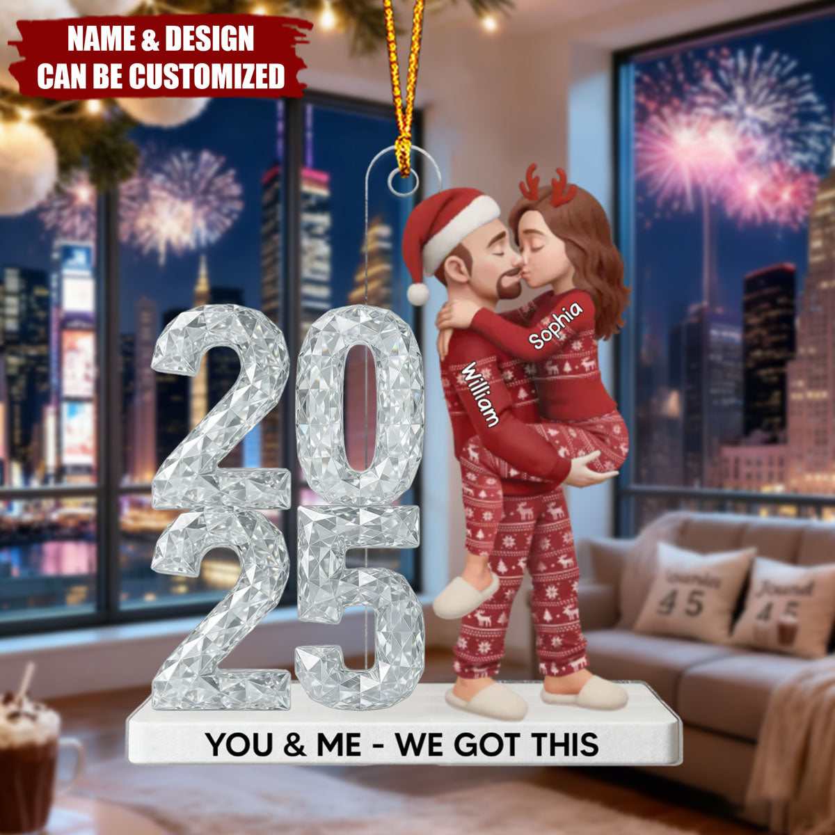 Couple Together - Personalized Acrylic Ornament, Christmas Gift For Him, For Her, For Couple