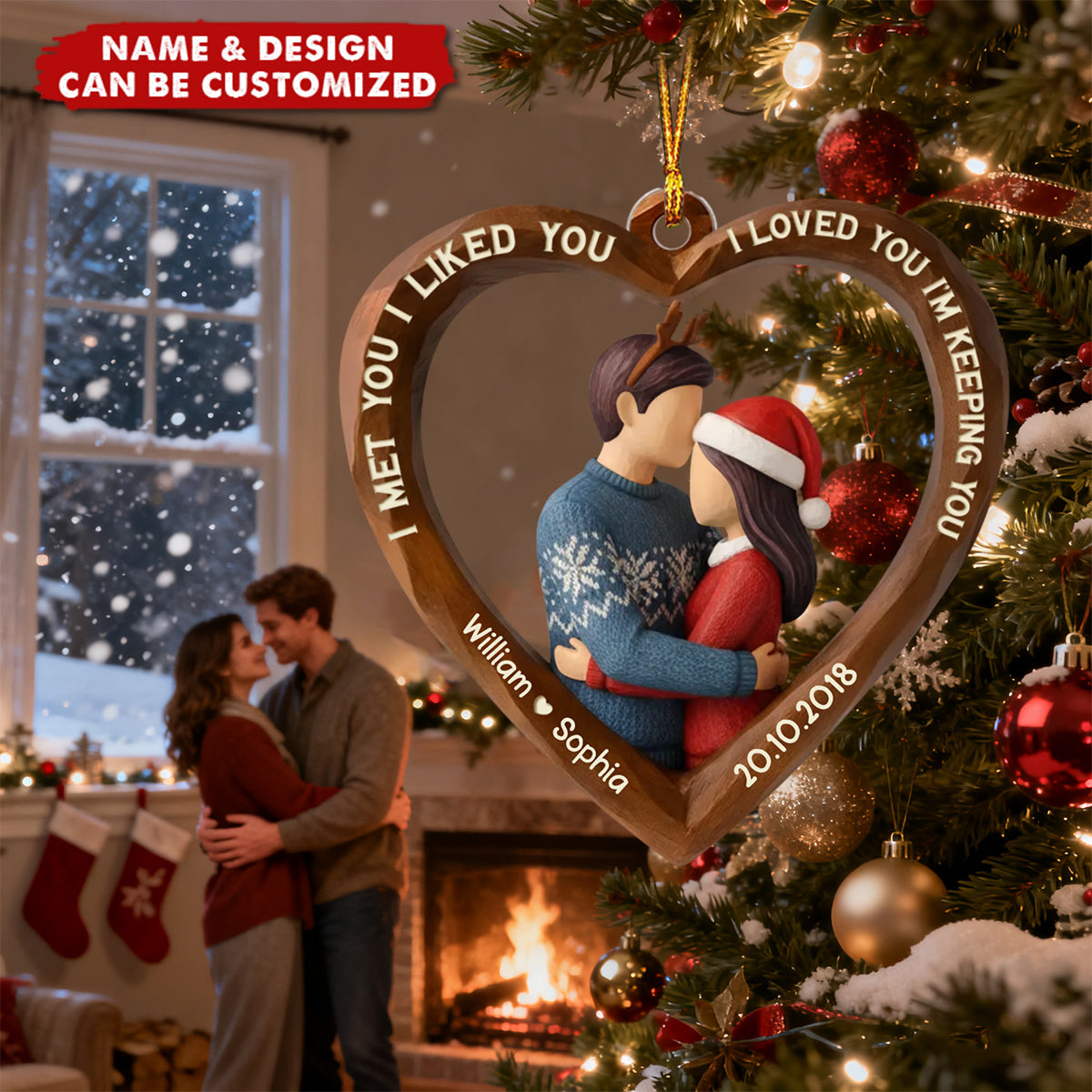 Couple All I Want for Christmas is You - Personalized Acrylic Ornament, Christmas Gift for Couples