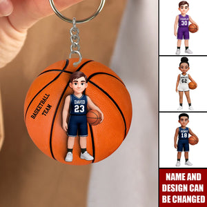Basketball Girl Boy - Personalized Acrylic Keychain, Gift For Teen Boy Teen Girl