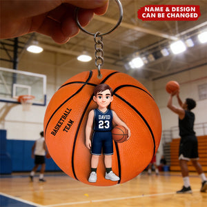 Basketball Girl Boy - Personalized Acrylic Keychain, Gift For Teen Boy Teen Girl