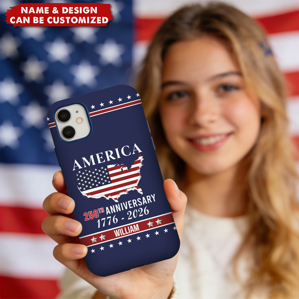 Personalized Family Name America 250th Anniversary Phone Case