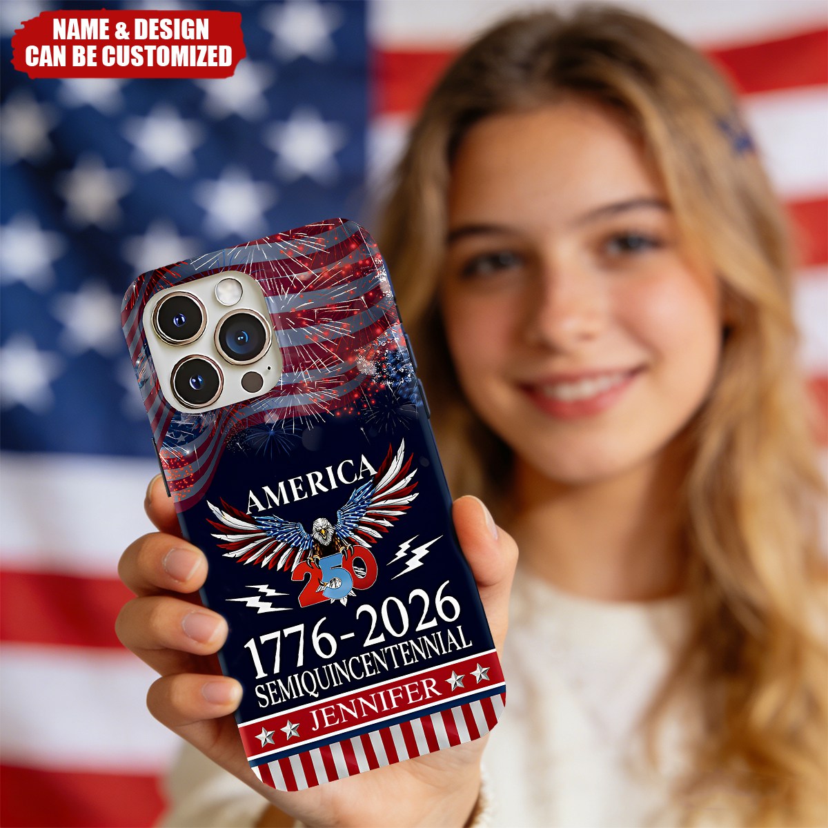Personalized 250 Years America Semiquincentennial Phone Case
