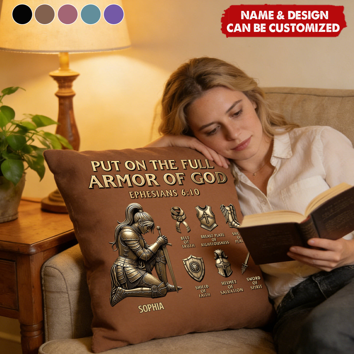 Put On The Full Armor Of God - Personalized Pillow