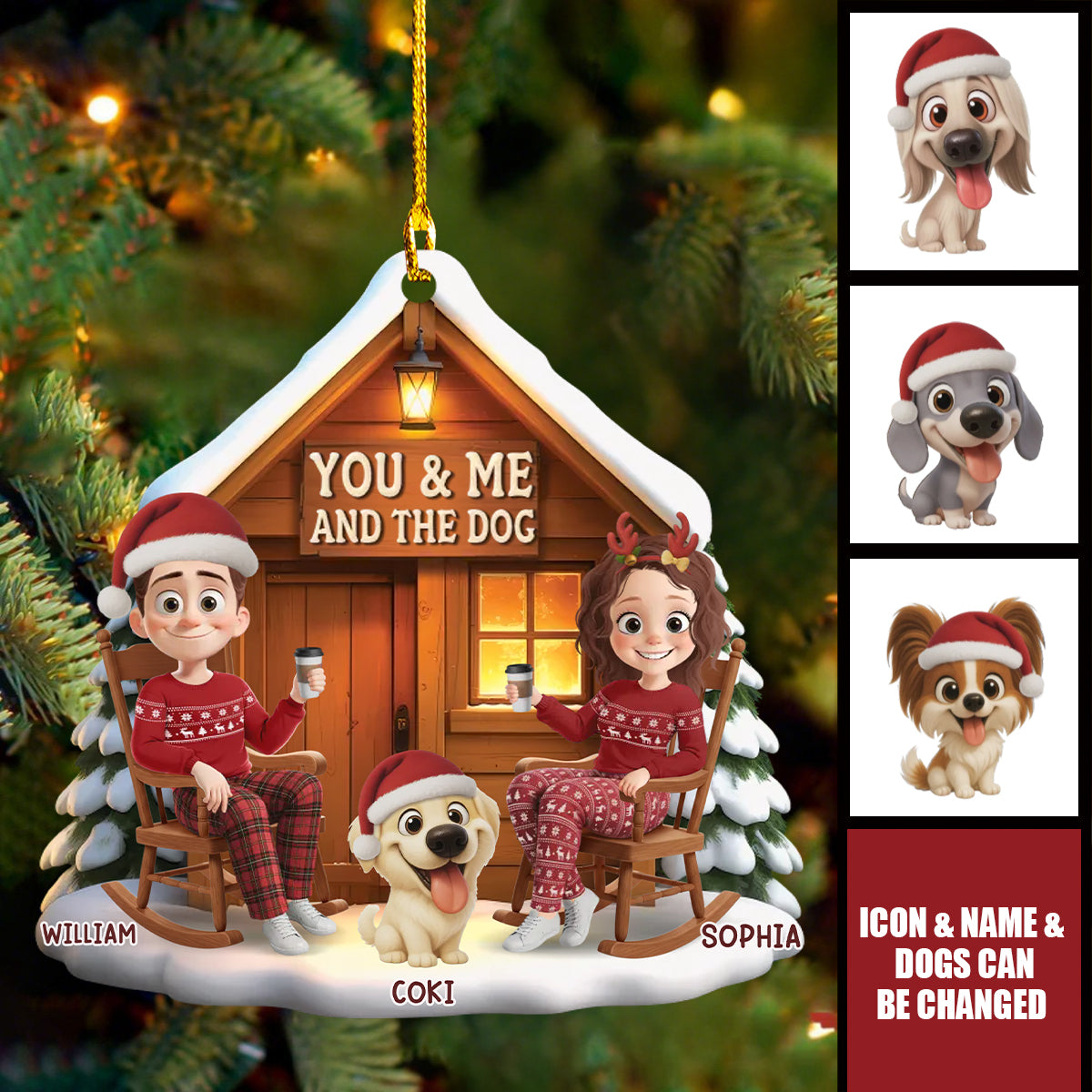 Acrylic Ornament - Personalized Anniversary Christmas Wedding Gifts -Together With Our Pup