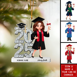 Shiny Effect Class Of 2025 2026 Senior - Personalized Acrylic Ornament - Gift For Graduates, Daughter, Son