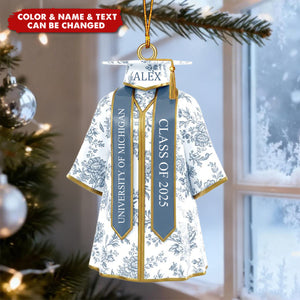 Personalized Gifts For Graduate Christmas Toile de Jouy Acrylic Ornament - Graduation Gifts