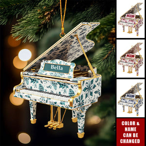 Personalized Gifts For Christmas, Piano Toile de Jouy Custom Shape Acrylic Ornament