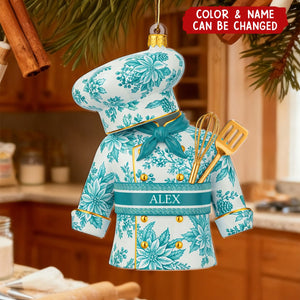 Toile de Jouy Christmas Ornament - Personalized Gift for Chefs