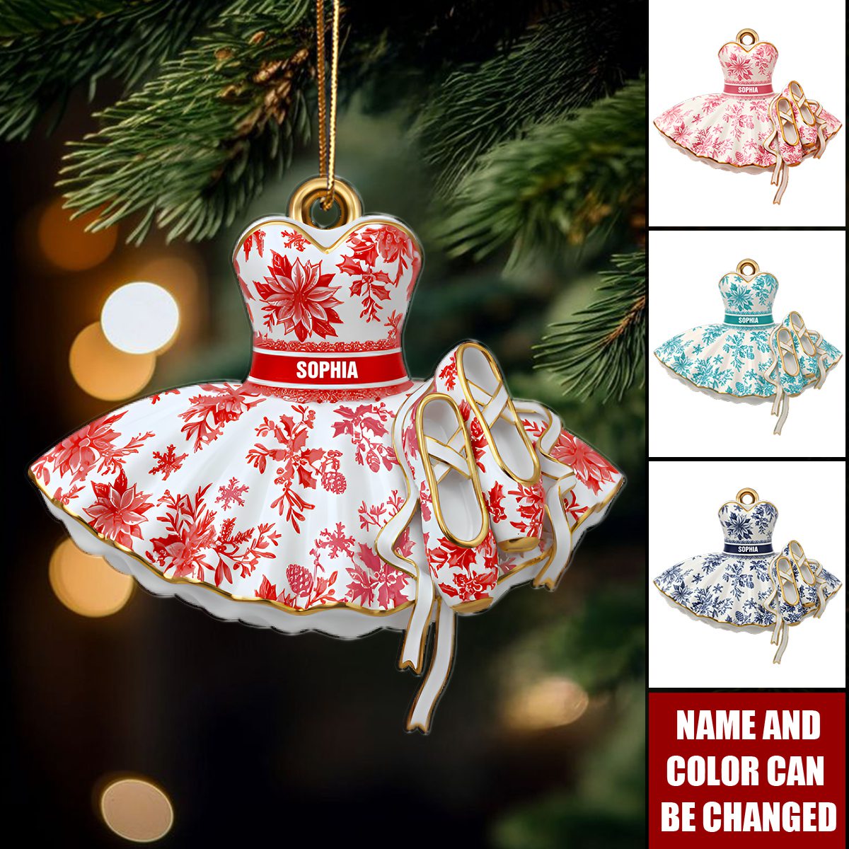Blooming Ballet Dress Ornament - Personalized Gifts For Ballerina