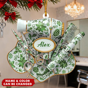 Custom Name Hairstylist Christmas Ornament – Hairdresser Gift, Salon Stylist Holiday Decor, Unique Christmas Gift