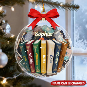 Bookmas Acrylic Ornament, Personalized Gifts For Book Lovers