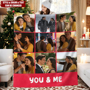 Personalized Photo Blanket, Photo Blanket with Text, Personalized Gift, Memorial Blanket, Anniversary Gift