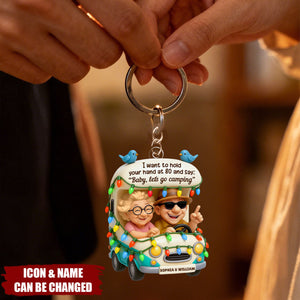 Baby Let's Go Camping Old Couple - Personalized Acrylic Keychain