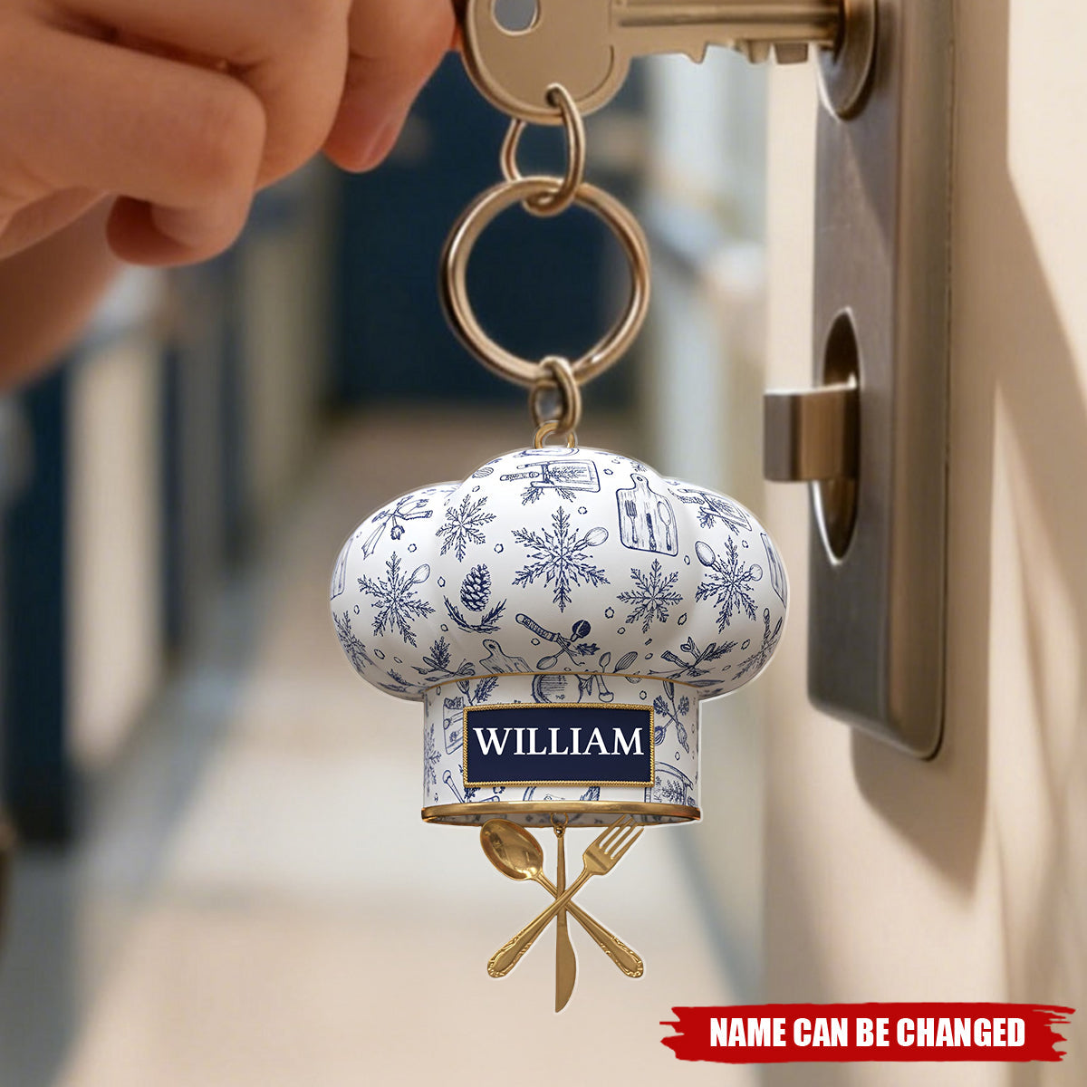 Personalized Chef Hat Acrylic Keychain, Gift For Chef, Cooking Keepsake, Kitchen Lover Gift