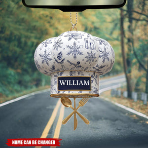 Personalized Chef Hat Acrylic Car Ornament, Gift For Chef, Cooking Keepsake, Kitchen Lover Gift