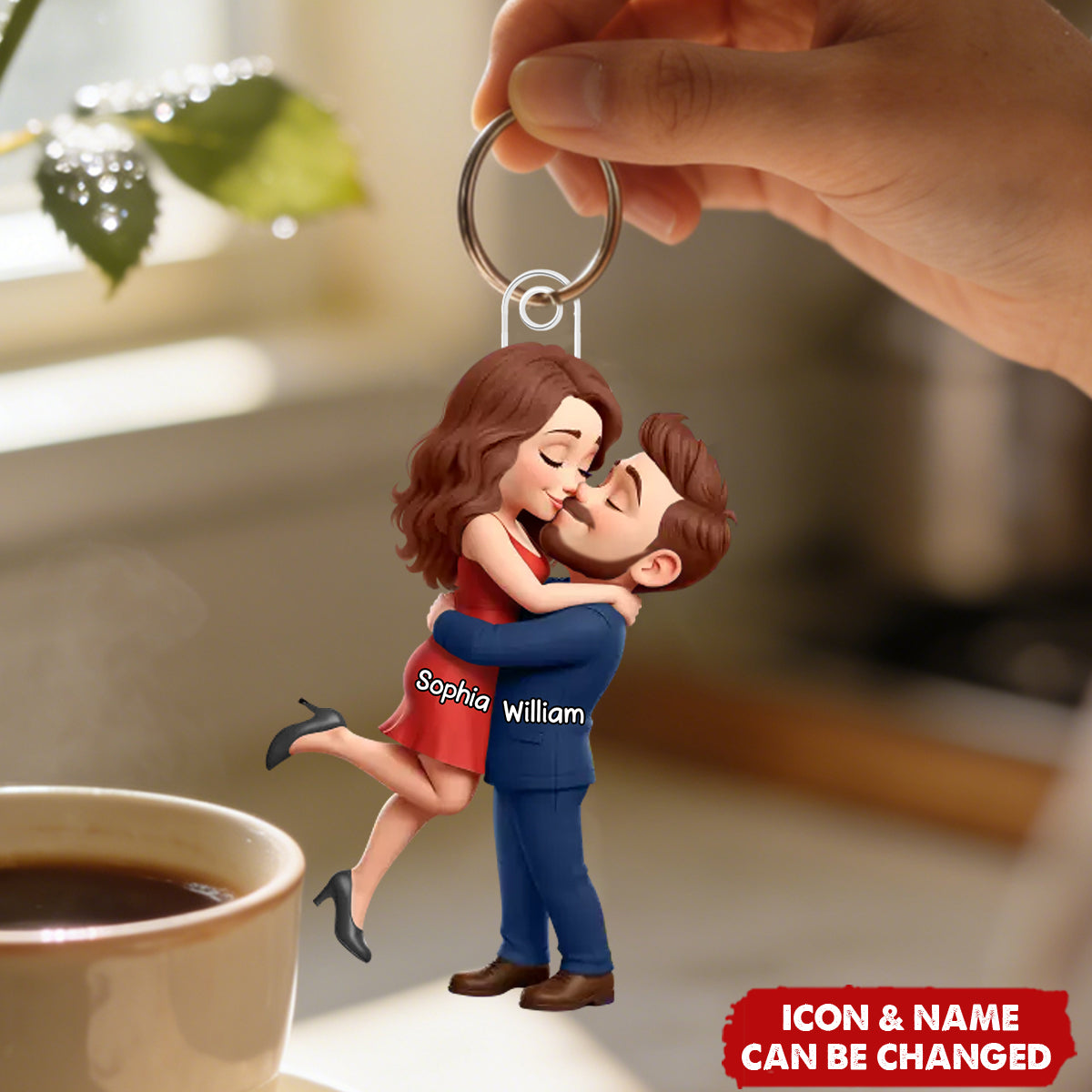 Personalized Couple Acrylic Keychain -  Anniversary Wedding Gifts - Forever Yours No Refunds