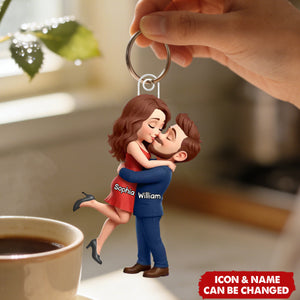 Personalized Couple Acrylic Keychain -  Anniversary Wedding Gifts - Forever Yours No Refunds