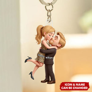 Personalized Couple Acrylic Keychain -  Anniversary Wedding Gifts - Forever Yours No Refunds