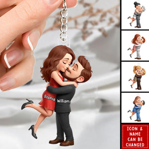 Personalized Couple Acrylic Keychain -  Anniversary Wedding Gifts - Forever Yours No Refunds