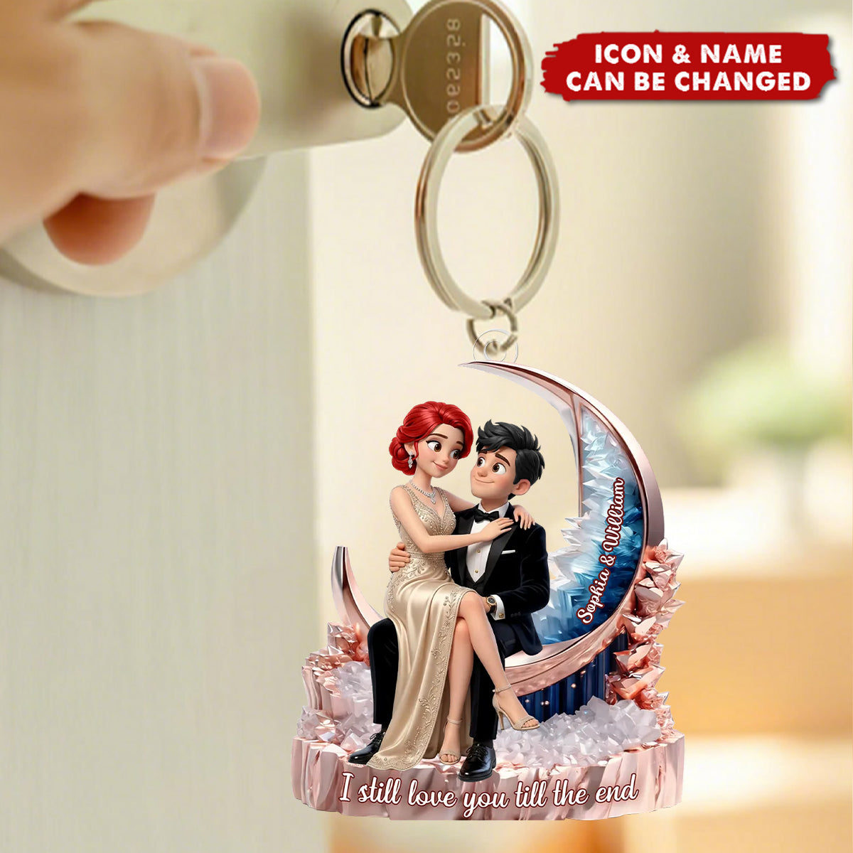 I Still Love You Till The End Romantic Couple - Personalized Acrylic Keychain - Anniversary, Valentine's Day Gift