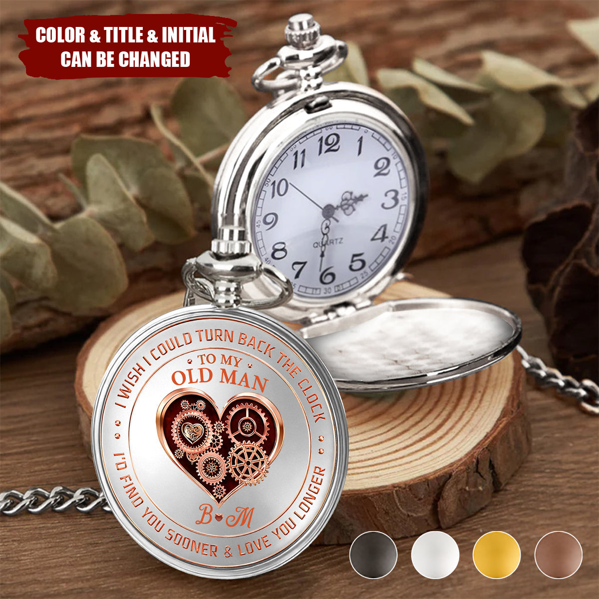 To My Husband I Wish I Could Turn Back The Clock Gift For Him - Personalized Pocket Watch