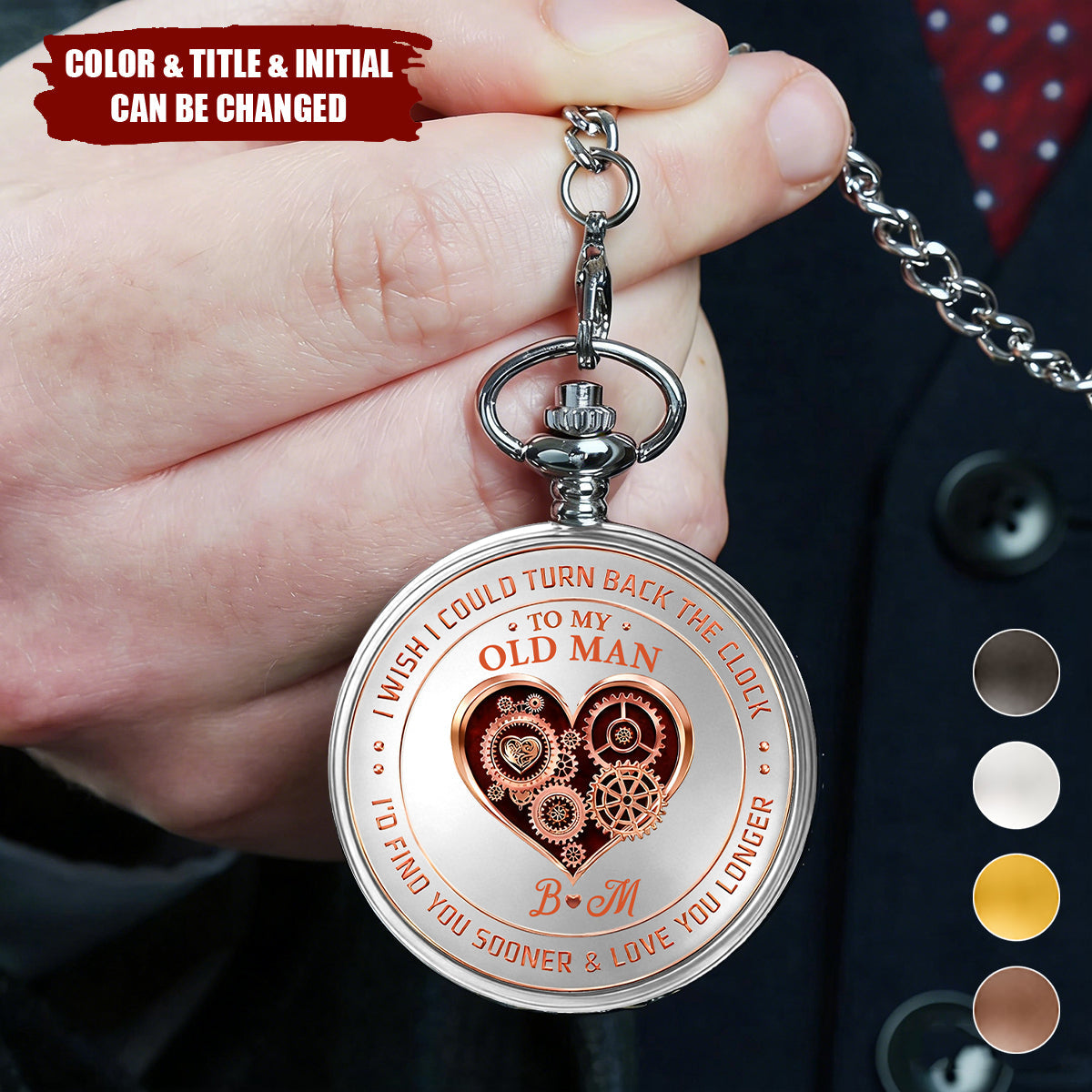 To My Husband I Wish I Could Turn Back The Clock Gift For Him - Personalized Pocket Watch