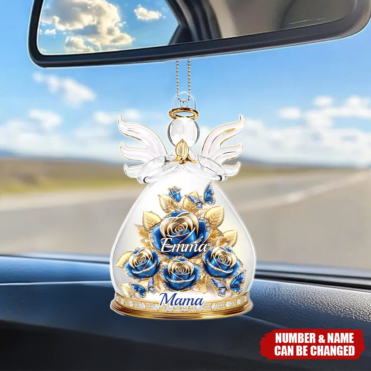 Acrylic Car Ornament - Personalized Mother's Day Gifts For Mom, Grandma - An Angel’s Embrace Of Love