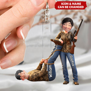 Hunting Couple Acrylic Keychain - Personalized Gifts For Couple