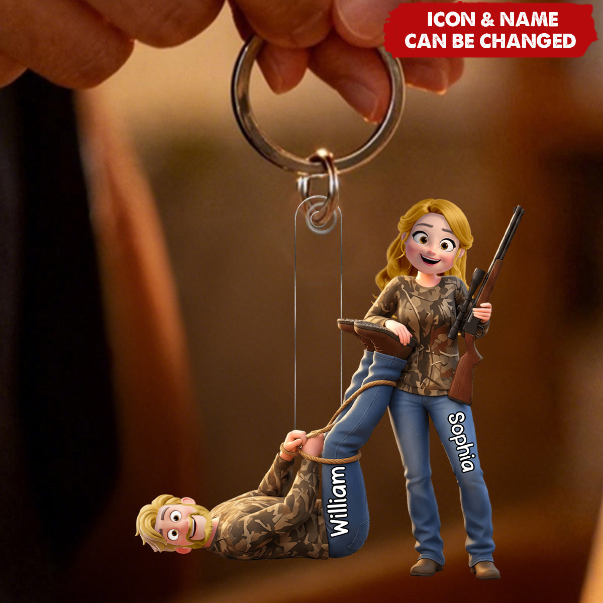 Hunting Couple Acrylic Keychain - Personalized Gifts For Couple