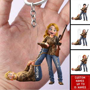Hunting Couple Acrylic Keychain - Personalized Gifts For Couple