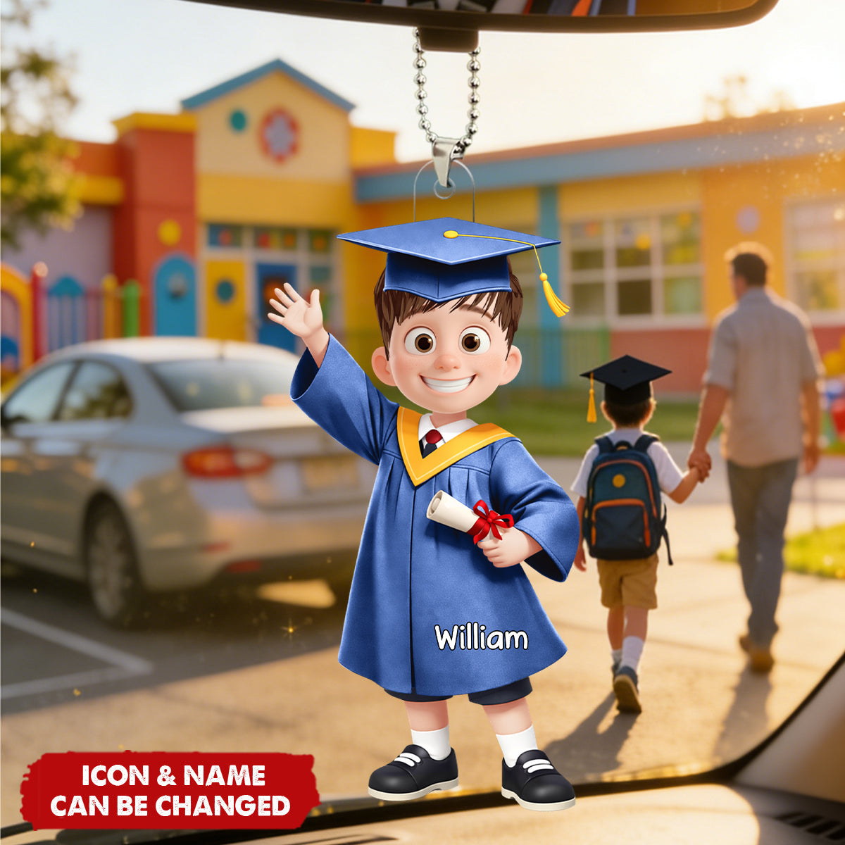 Kindergarten Preschool Graduation - Personalized Graduation Acrylic Car Ornament